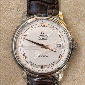 Omega De Ville with Cream Dial and Brown Strap